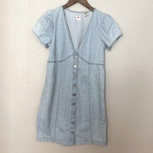 Levi's Erin Mini Denim Dress in Icey Dreams Light Wash Size Small
